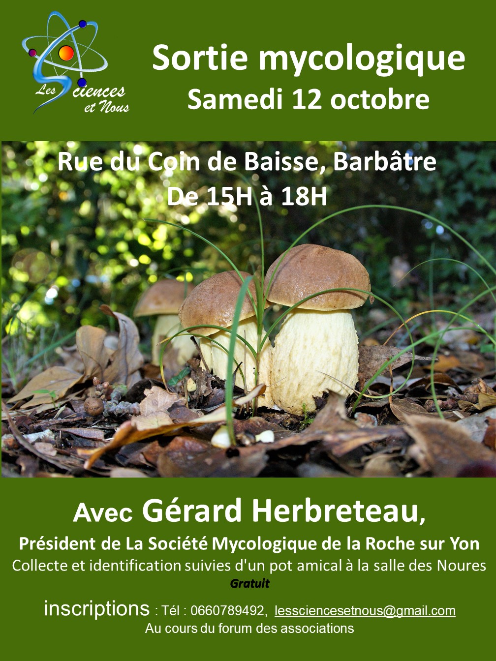 Exposition mycologique – samedi 6 novembre de 15h à 17h