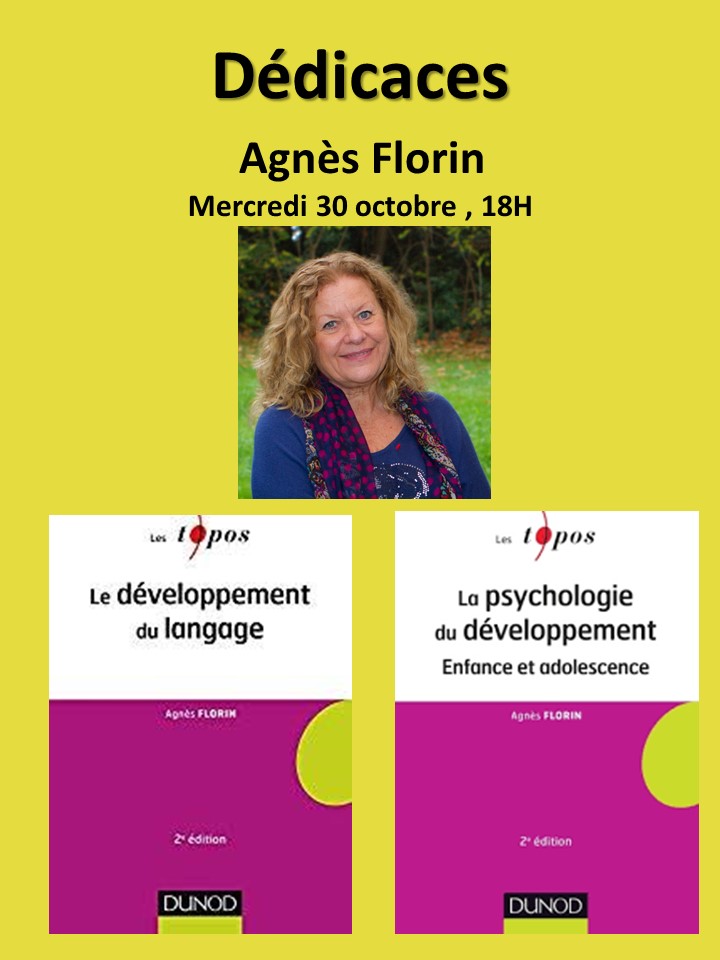 30 octobre : 18h   Dédicaces Agnès Florin