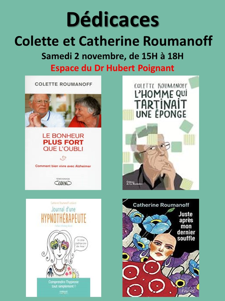 2 novembre : 15h-18h   Dédicaces Colette et Catherine Roumanoff